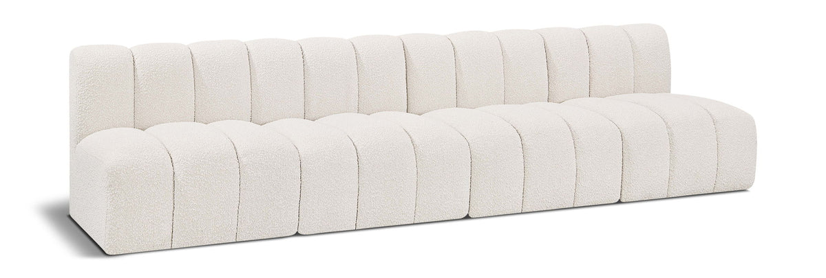 Arc Boucle Modular Sectional — 4-Piece Sofa (119" Wide) — Cream
