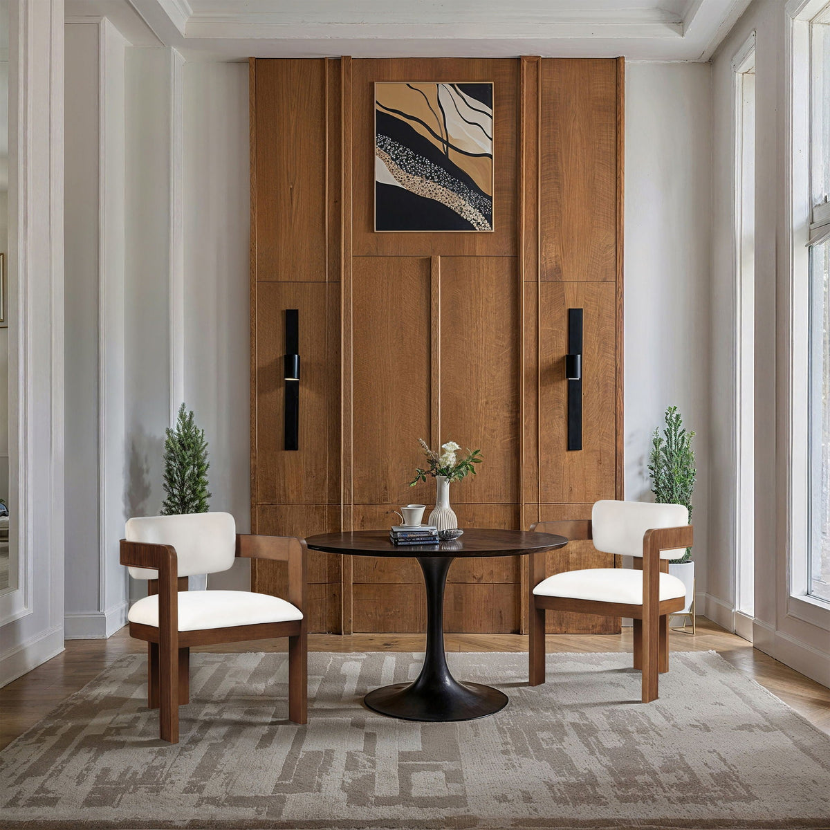 Sacha - Velvet Dining Chair (Set of 2) with Brown Base
