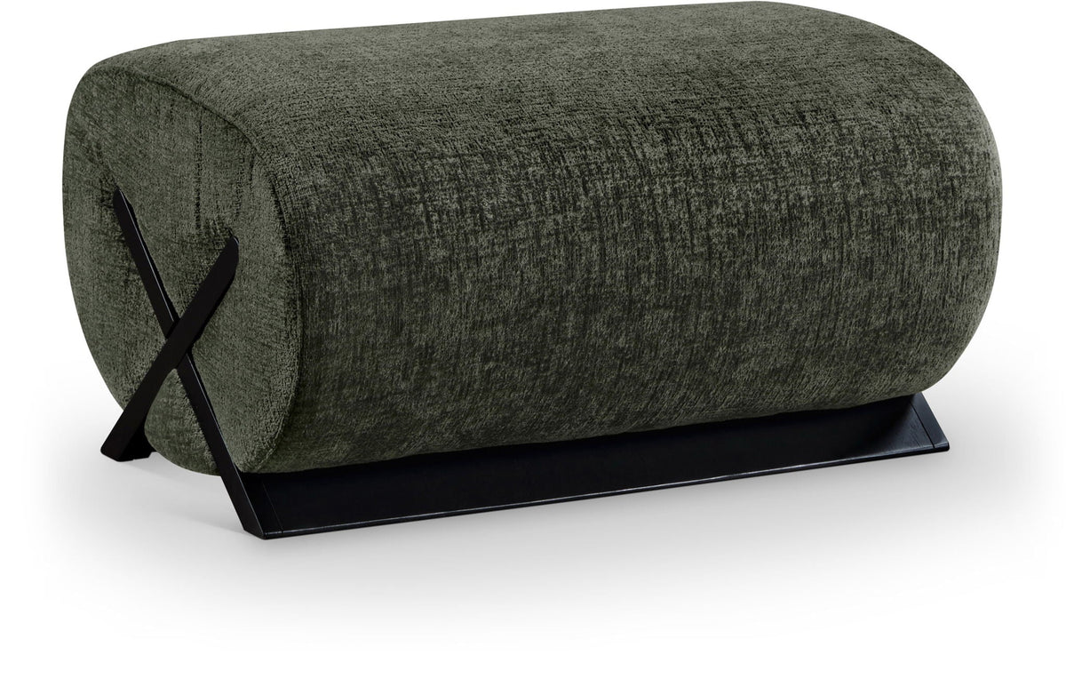 Akira - Fabric Upholstered Ottoman - Green
