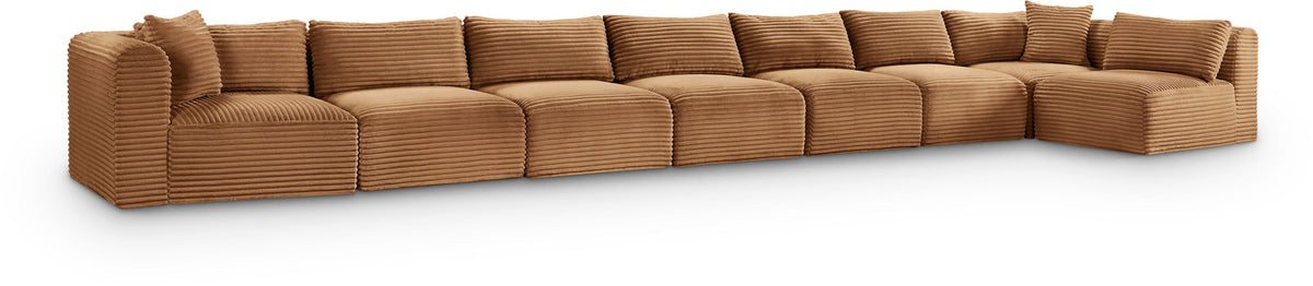 Shaggy Modular Sectional — 8-Piece Sectional — Saddle