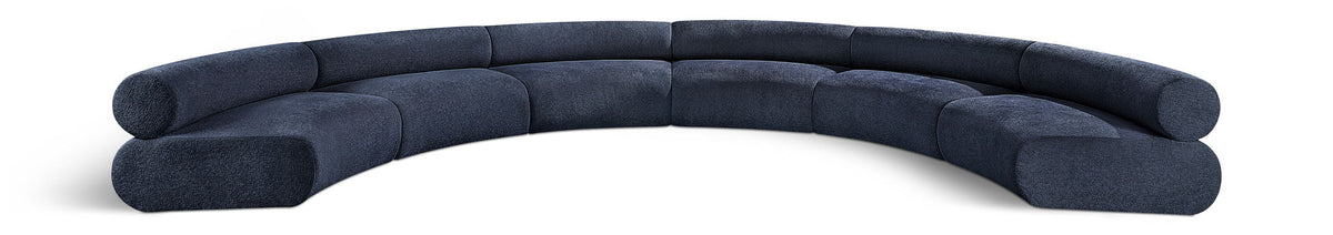 Bale Chenille Modular Sectional — 6-Piece U-Shaped Sofa — Navy