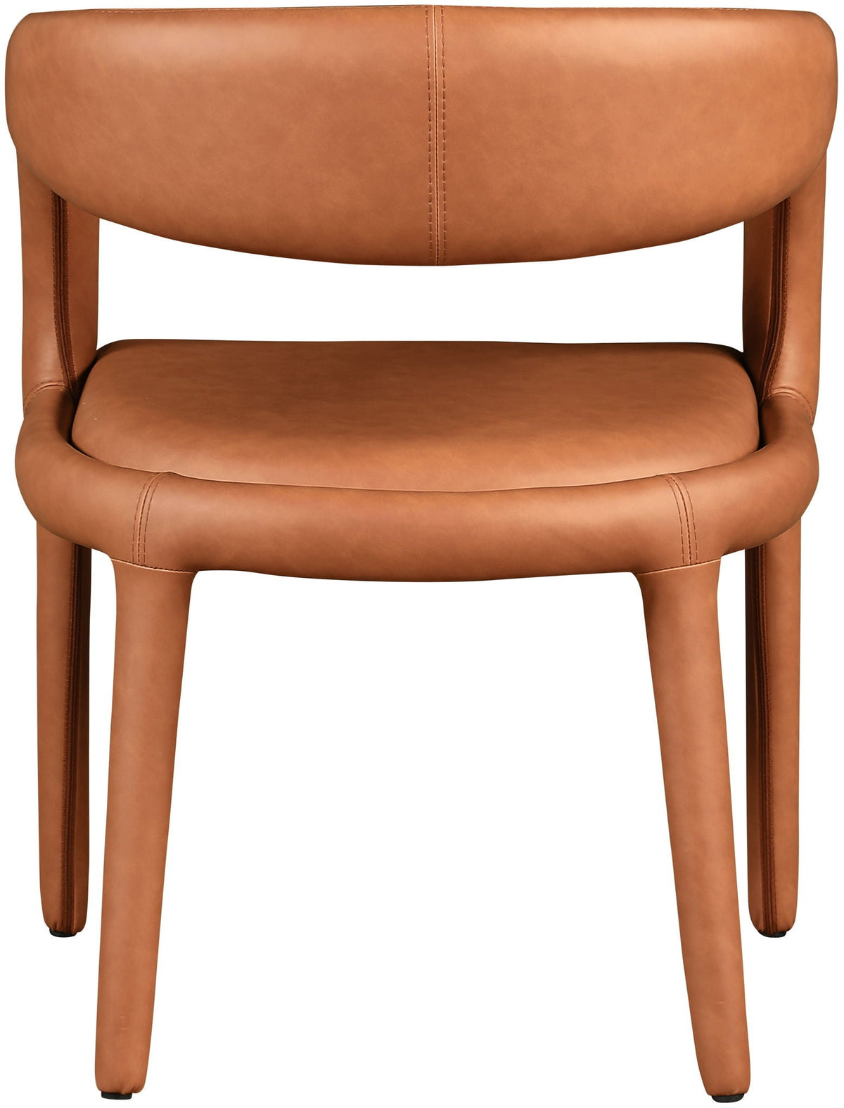 Sylvester Vegan Leather Dining Chair — 5 Colors - Cognac