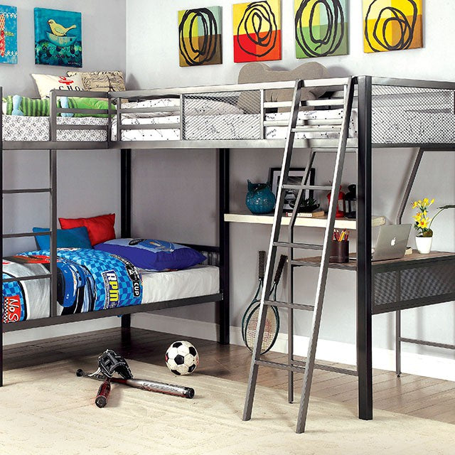 Ballarat L-shaped Triple Bunk Bed — Ballarat L-shaped Triple Twin Bunk Bed
