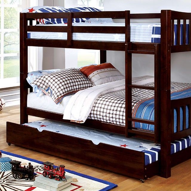 Cameron / Bunk Bed, Gray — Cameron Full/Full Bunk Bed, Dark Walnut