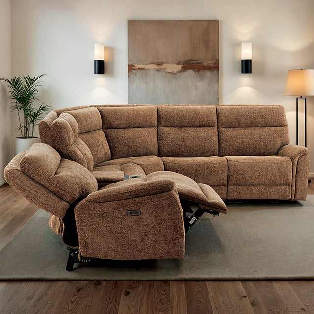 Mattheus Power Sectional with Cooler + 2 Recliners — Mattheus Power Sectional with Cooler + 2 Recliners
