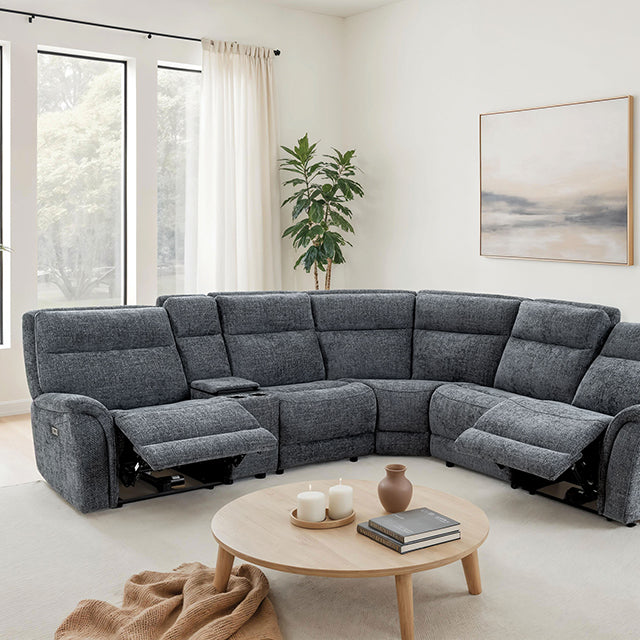 Mattheus Power Sectional with Cooler + 2 Recliners — Mattheus Power Sectional with Cooler + 2 Recliners