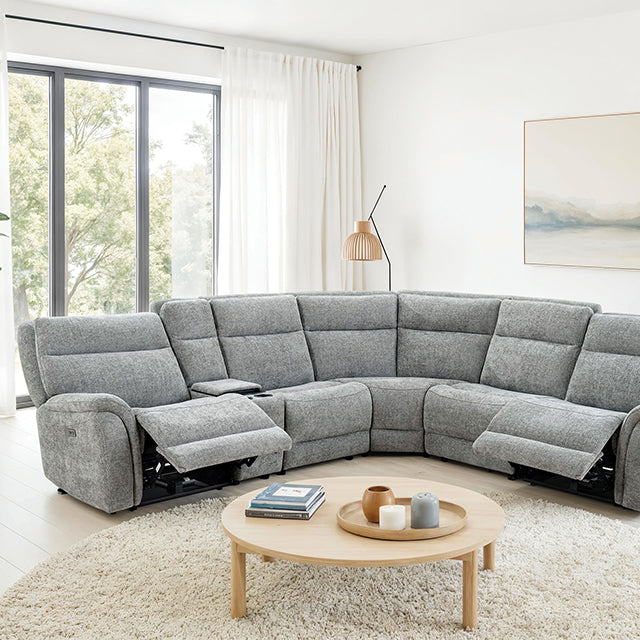 Mattheus Power Sectional with Cooler + 2 Recliners — Mattheus Power Sectional with Cooler + 2 Recliners