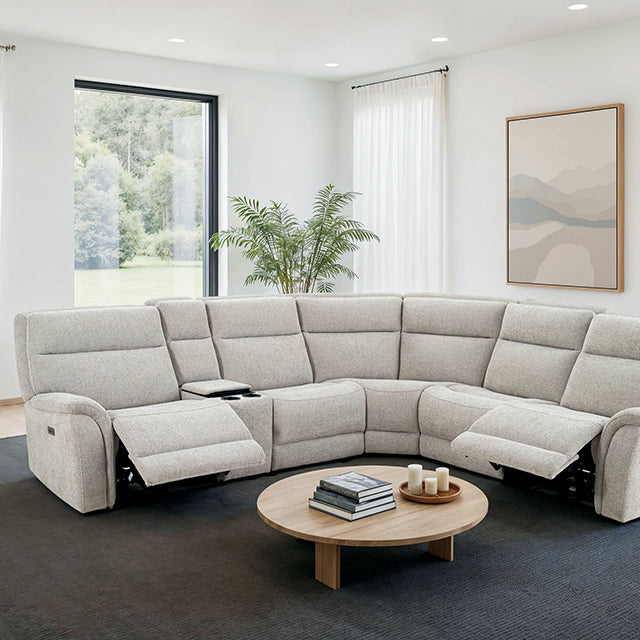 Mattheus Power Sectional with Cooler + 2 Recliners — Mattheus Power Sectional with Cooler + 2 Recliners