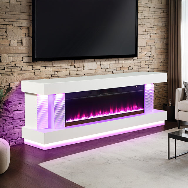 Peseux 71" TV Stand w/ Electric Fire Place — Peseux 71" TV Stand w/ Electric Fire Place