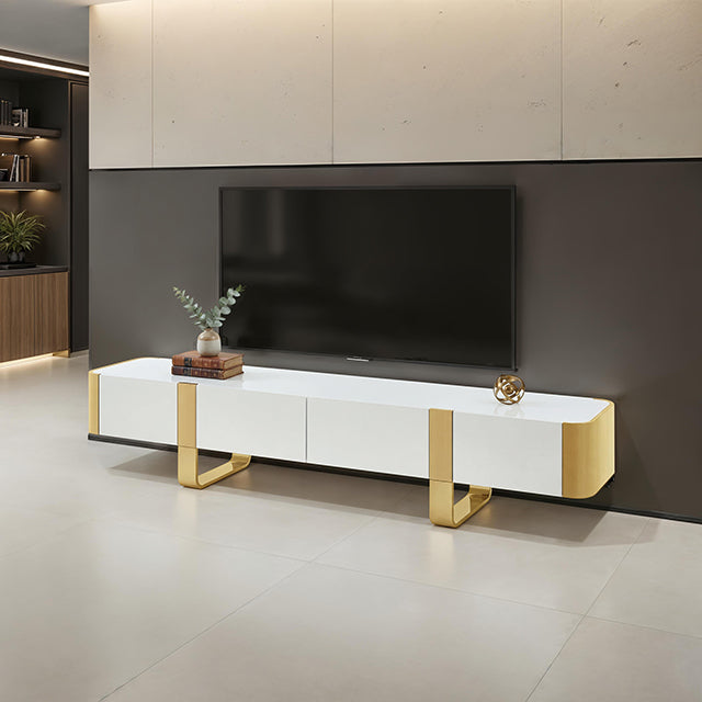 Larvik TV Stand White w/ Gold Frame