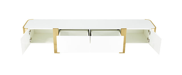 Larvik TV Stand White w/ Gold Frame
