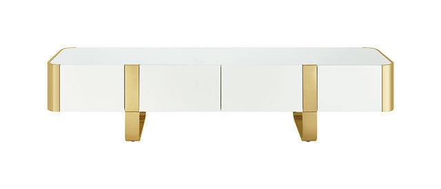 Larvik TV Stand White w/ Gold Frame