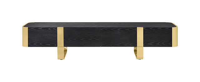 Leknes TV Stand Black w/ Gold Frame