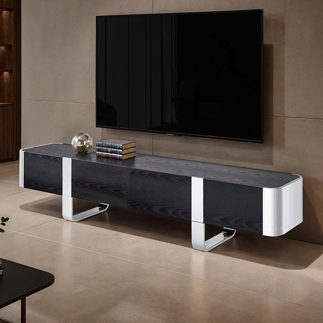 Leknes TV Stand Black w/ Gold Frame — Leknes TV Stand Black w/ Silver Frame