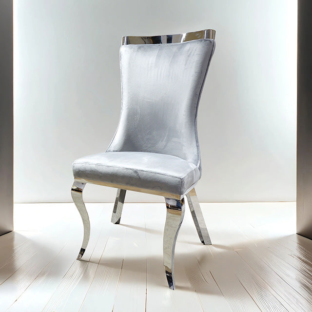 Basilicata Chair, Silver/Gray (2/CTN) — Basilicata Chair, Silver/Gray (2/CTN)