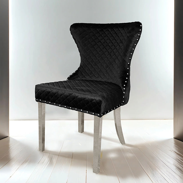 Portanova Chair, Silver/Black (2/CTN) — Portanova Chair, Silver/Black (2/CTN)