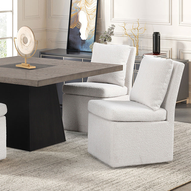 Broager Dining Collection — Broager 5 Pc Dining Table Set (White Caster Chairs)