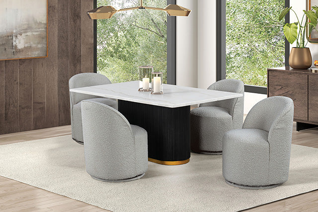 Broager Dining Swivel Chair, White
