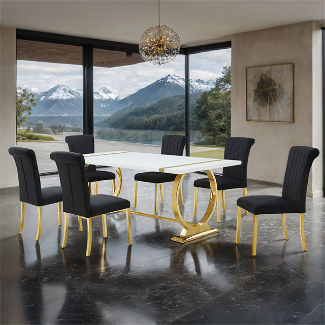 Holbaek Dining Collection — Holbaek 7 Pc 80" Dining Table Set