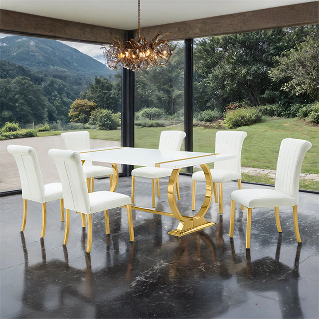 Holbaek Dining Collection — Holbaek 7 Pc 80" Dining Table Set