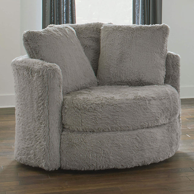 Cochrane Faux Fur Swivel Chair, 2 Colors