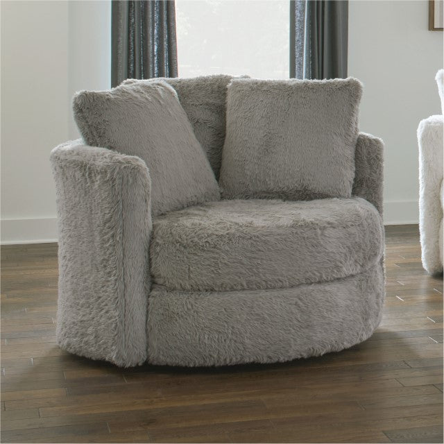 Cochrane Faux Fur Swivel Chair, 2 Colors