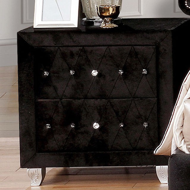 Alzir Black Bedroom Collection - Nightstand / Black