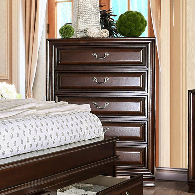 Brandt Cherry & Gray Storage Bedroom Collection - Chest / Cherry