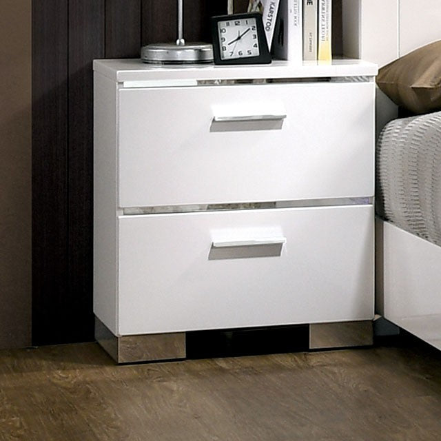 Carlie Contemporary Bedroom Collection - Nightstand / White