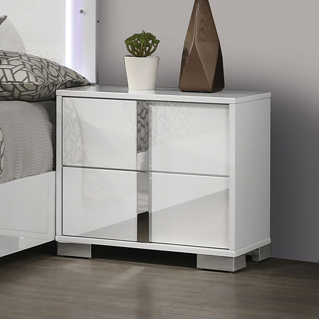 Sinistra Bedroom Collection - Nightstand / White