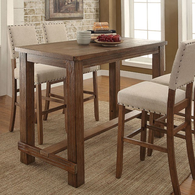 Sania Rustic Dining Collection - 5-Piece Bar Table Set / As shown