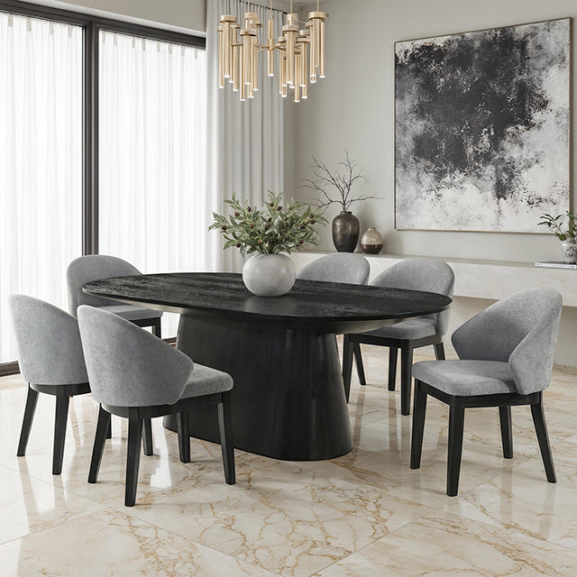 Tottenham Oak Veneer Dining Collection - Oval Table / Black