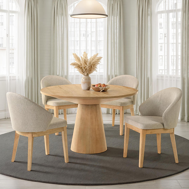 Tottenham Oak Veneer Dining Collection - 48 Round Table / As shown