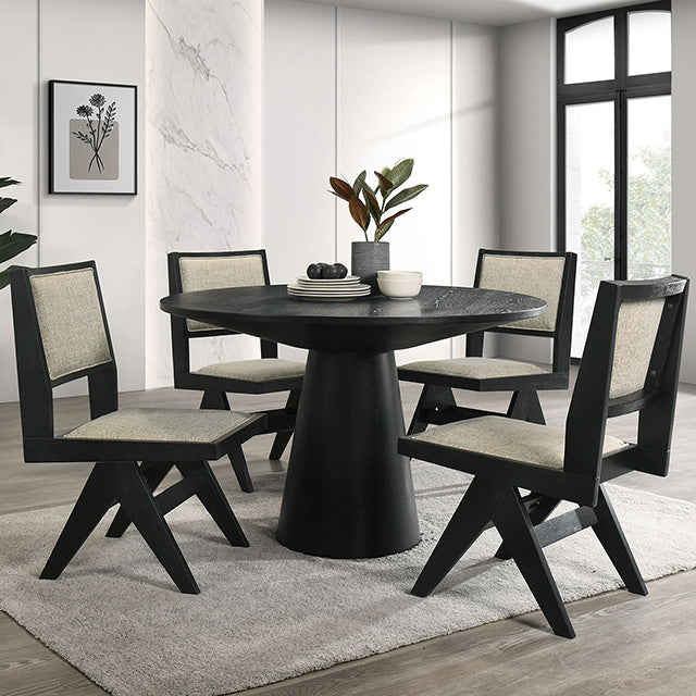 Tottenham Oak Veneer Dining Collection - 48 Round Table / Black