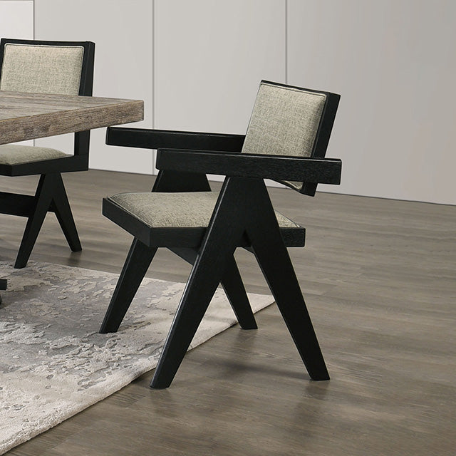 Tottenham Oak Veneer Dining Collection - Arm Chair / Black