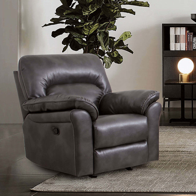 Josias Reclining Upholstery Collection - Glider Recliner / Dark Gray