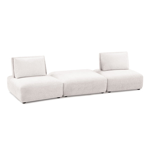 Stavanger Upholstery Collection - 2 Seater with Square Ot / White