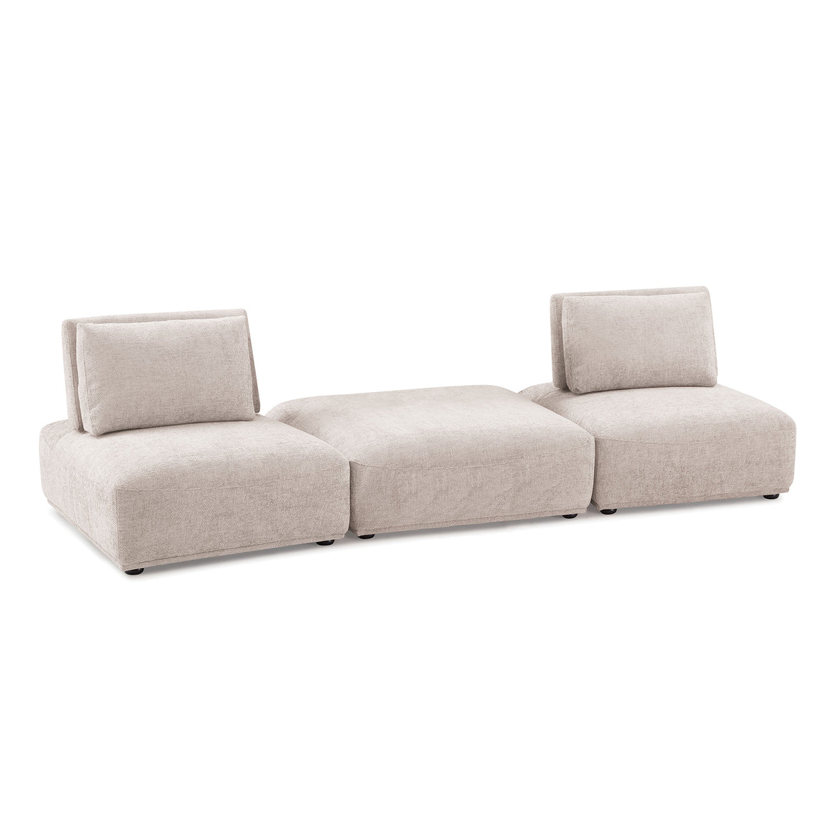Stavanger Upholstery Collection - 2 Seater with Square Ot / Light Brown