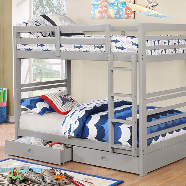 California Bunk Bed - Twin/Twin CM-BK588T-GY-BED / As shown