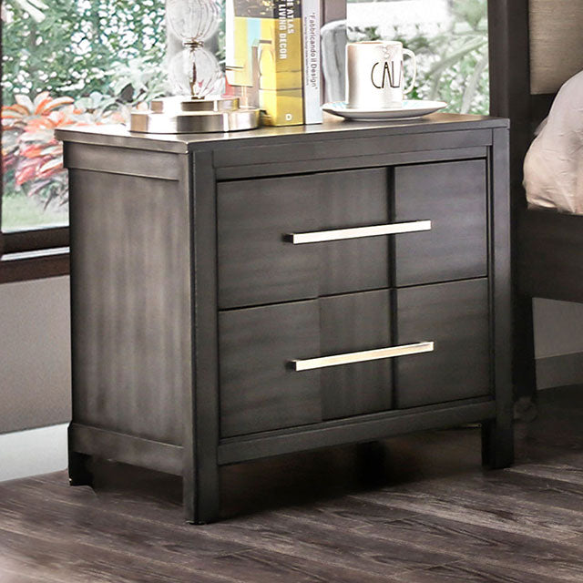 Berenice Bedroom Collection - 3D Nightstand / Gray
