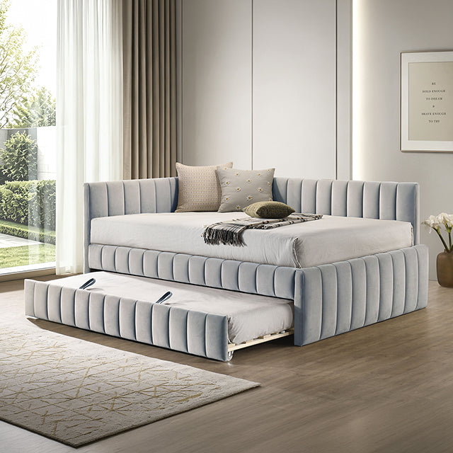 Nardi Bedroom Collection - Full Day Bed with Trundle / Light Gray