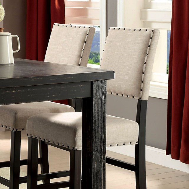 Sania Rustic Dining Collection - 3D Counter Height Chair (Set of 2) / Black