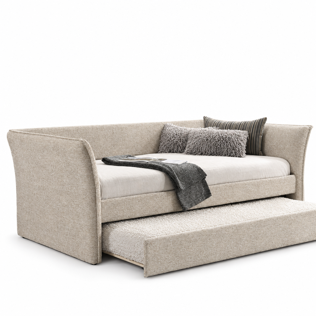 Yuri Upholstered Daybed with Trundle - Beige