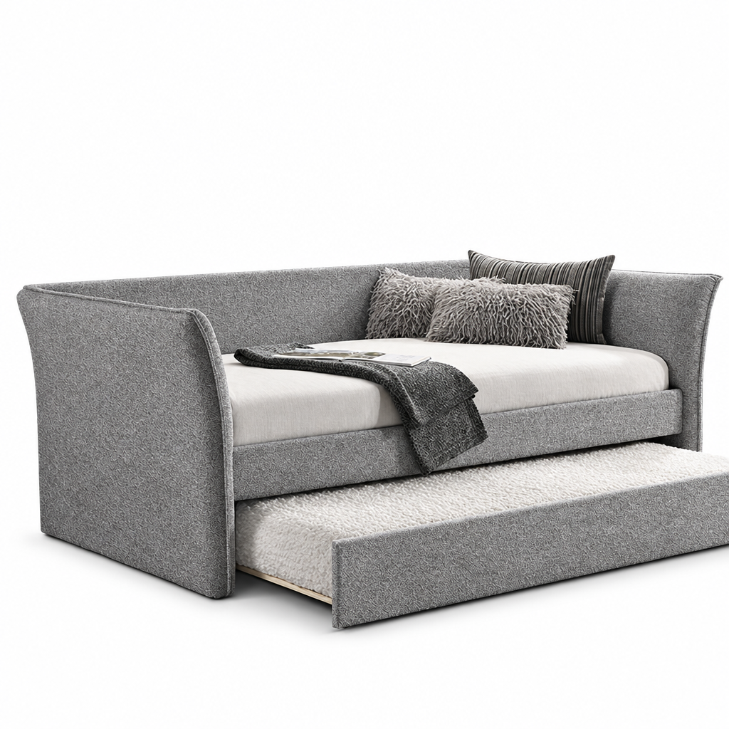 Yuri Upholstered Daybed with Trundle - Gray
