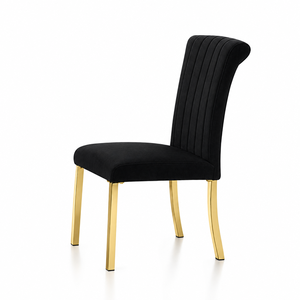 Holstebro Dining Collection - Black / Gold Legs
