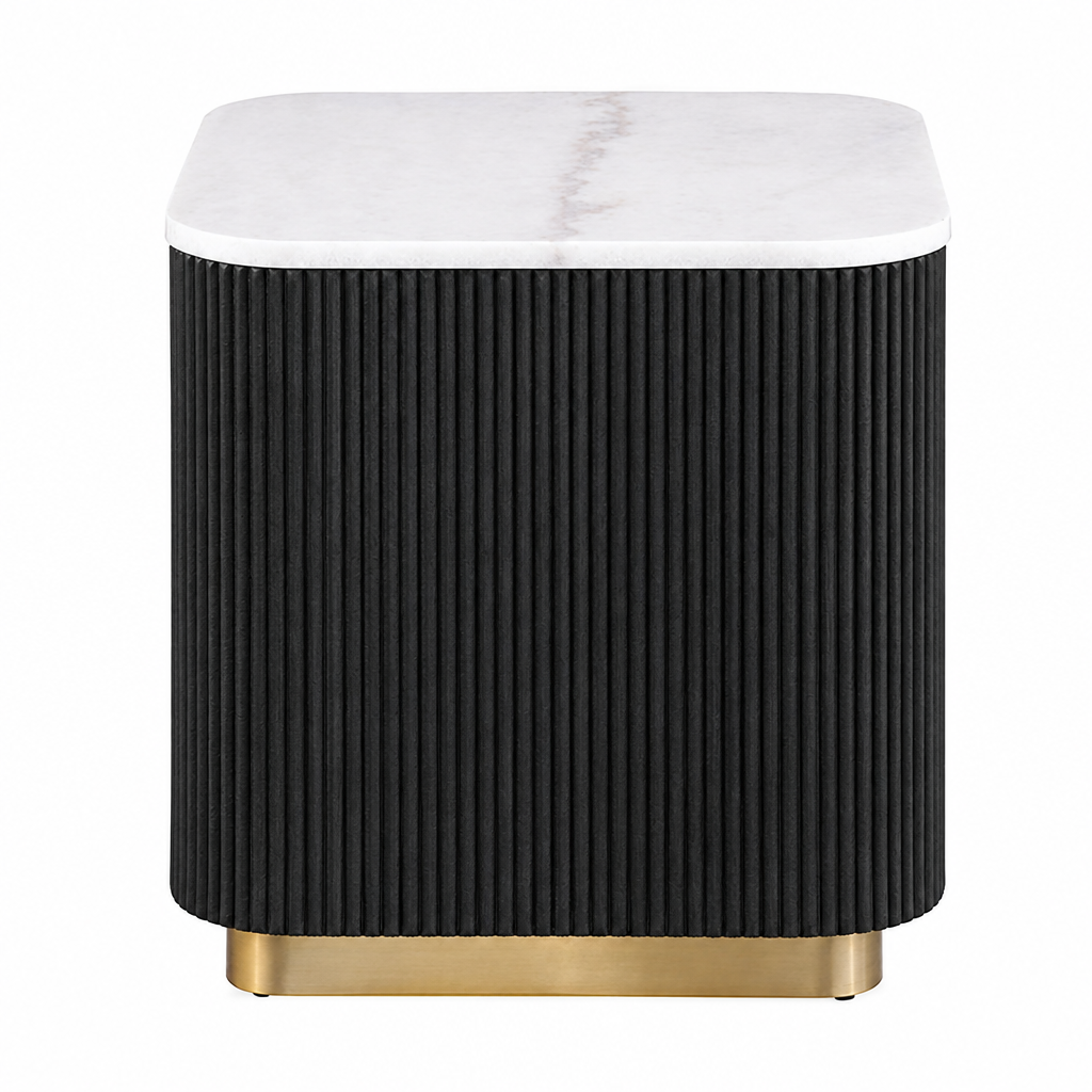 Virden Stone Cocktail and End Table Collection - Black