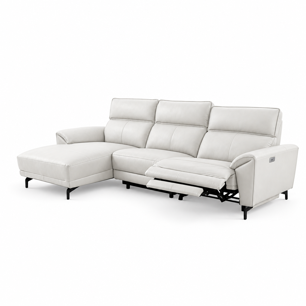 Theola Power Sectional - White