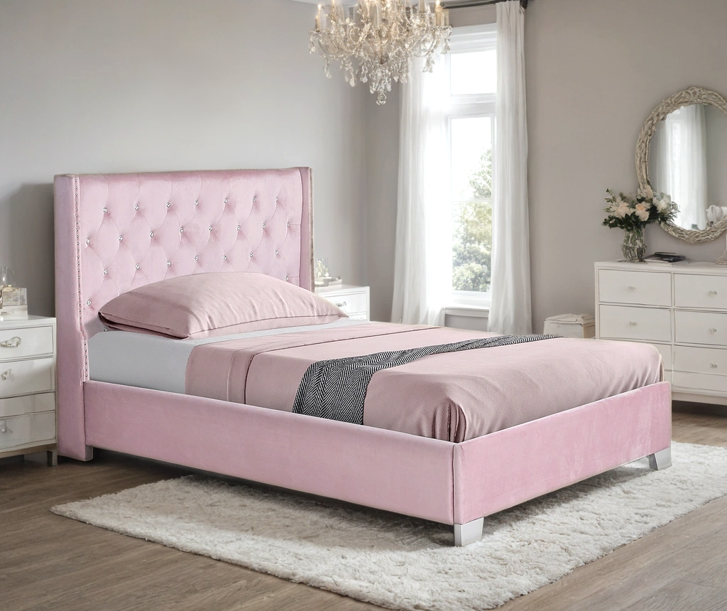 HH321 Diamond Bed — Tufted Headboard, Twin & Full