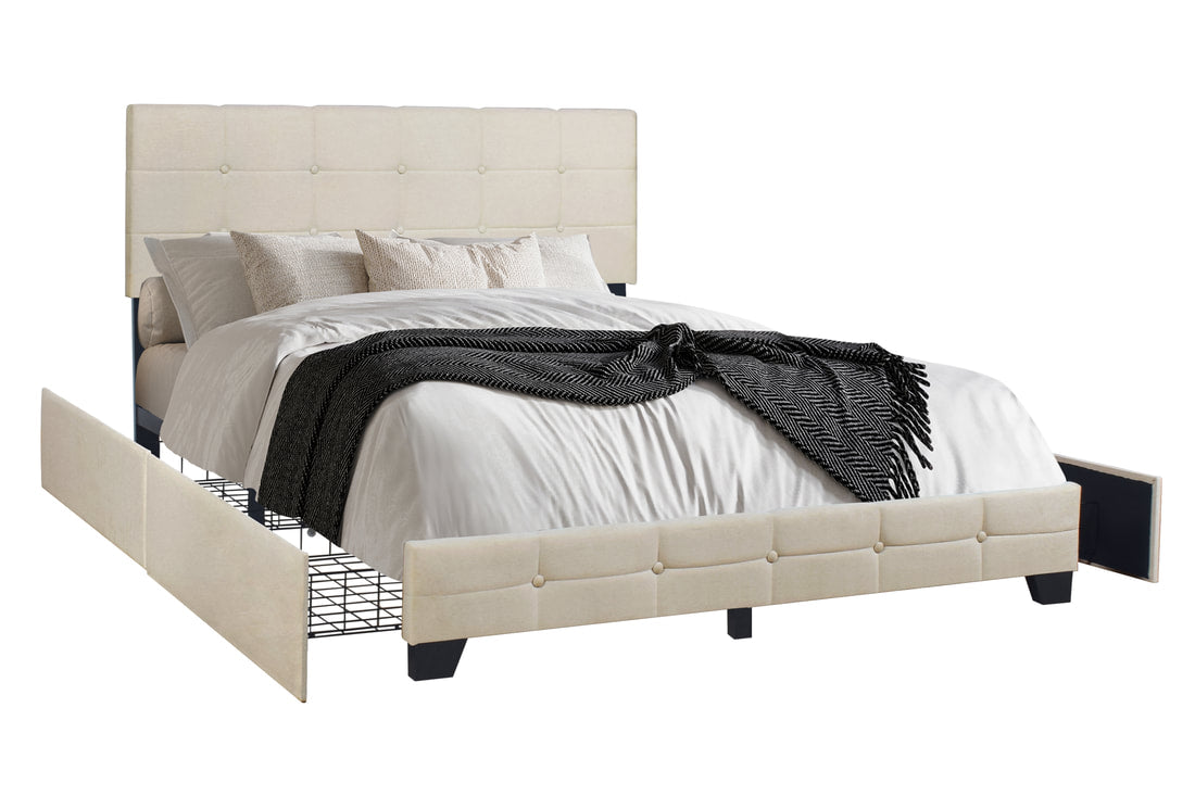HH995 Platform Bed — Side Drawer Storage, Full to King