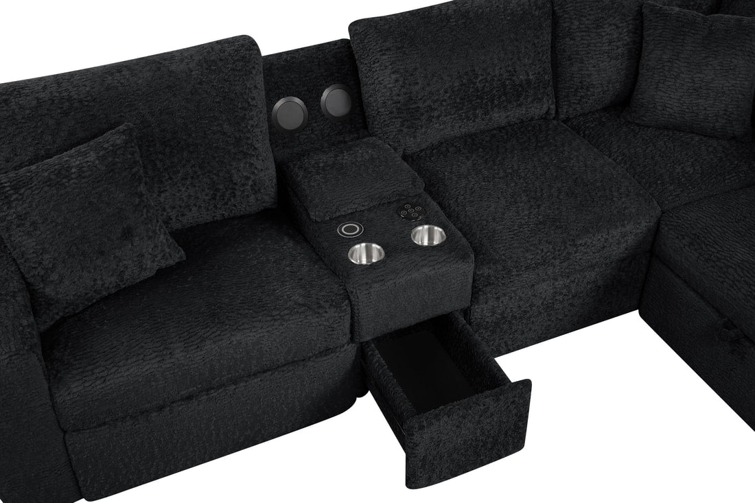 Hunter Sectional — Bluetooth Speaker & Pull-Out Bed